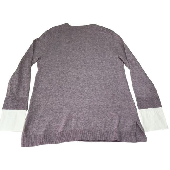 J.Crew Sweater Womens Medium Purple Lilac Wool Blend Long Sleeve V-Neck - Picture 13 of 13